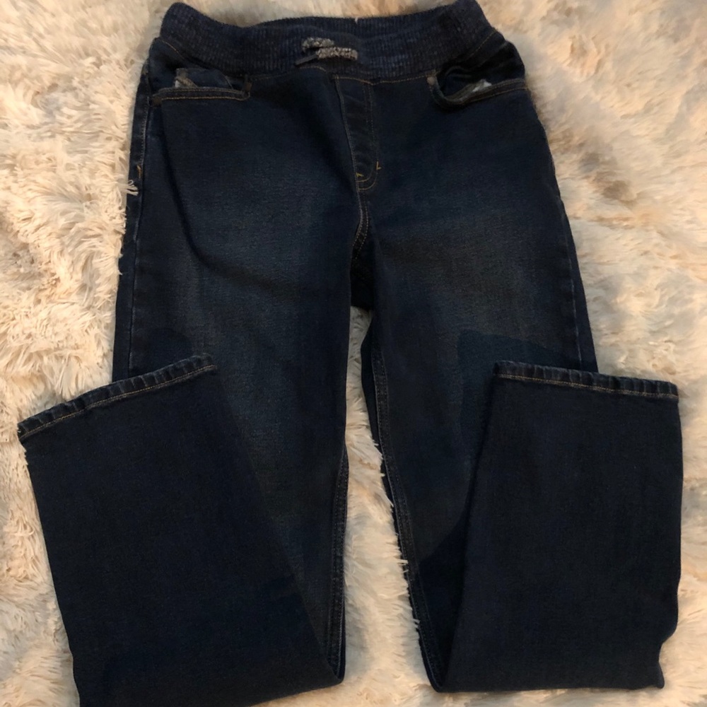 NWOT Lands End jeans with pull on waist drawstring